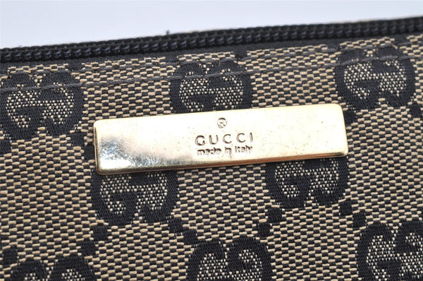 Authentic GUCCI Hand Bag Pouch Purse GG Canvas Leather 0391103 Black 3571I
