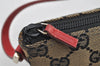 Authentic GUCCI Hand Bag Pouch Purse GG Canvas Leather 0391103 Black 3571I