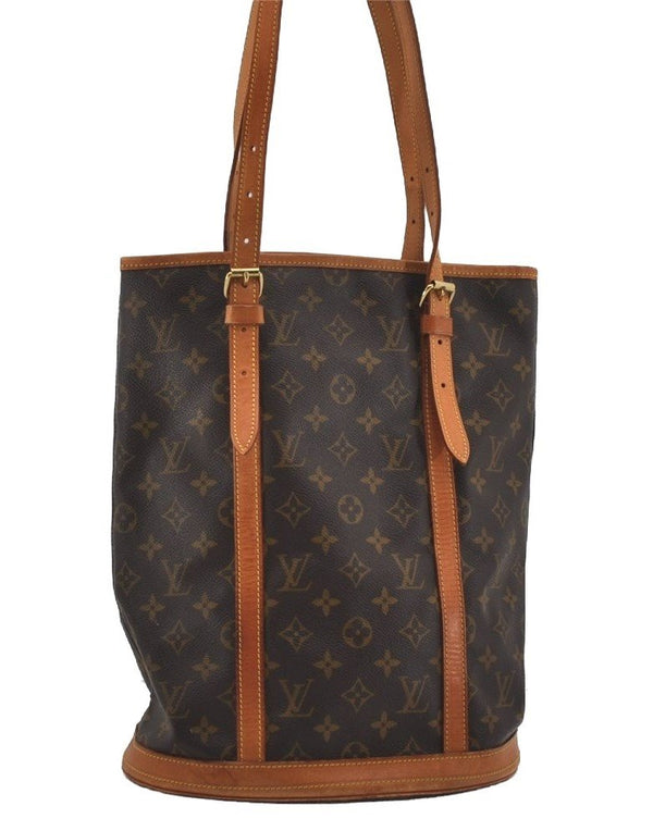 Authentic Louis Vuitton Monogram Bucket GM Shoulder Tote Bag M42236 Junk 3574I