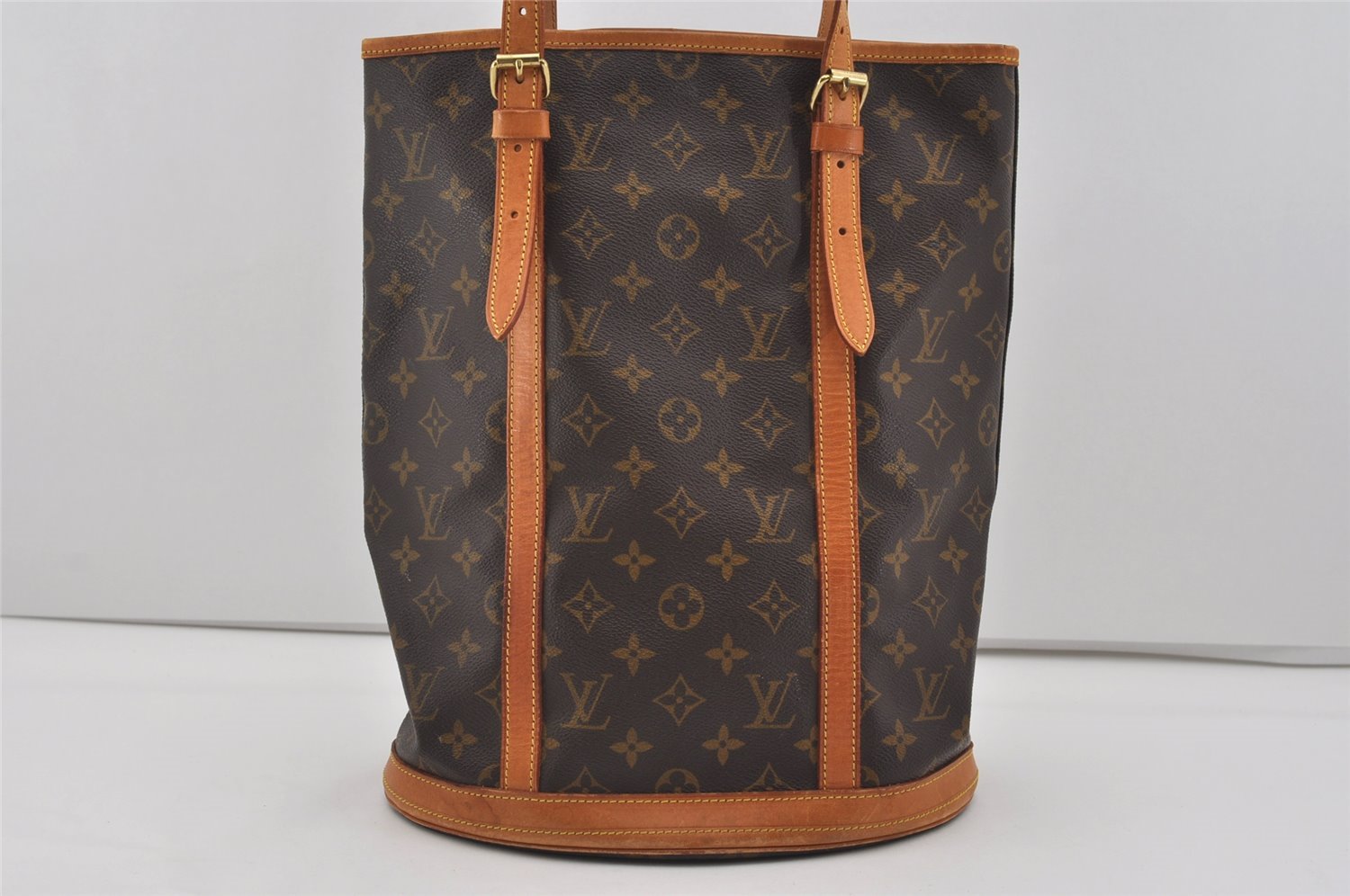 Authentic Louis Vuitton Monogram Bucket GM Shoulder Tote Bag M42236 Junk 3574I