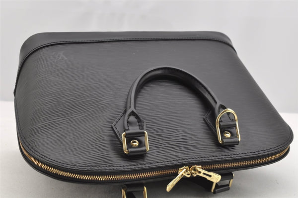 Authentic Louis Vuitton Epi Alma PM Hand Bag Black M40302 LV 3575I