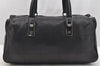 Authentic CHANEL Caviar Skin Chocolate Bar Hand Tote Bag Black 3577I