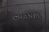 Authentic CHANEL Caviar Skin Chocolate Bar Hand Tote Bag Black 3577I