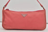 Authentic PRADA Vintage Nylon Tessuto Hand Bag Pouch Purse Pink 3578I