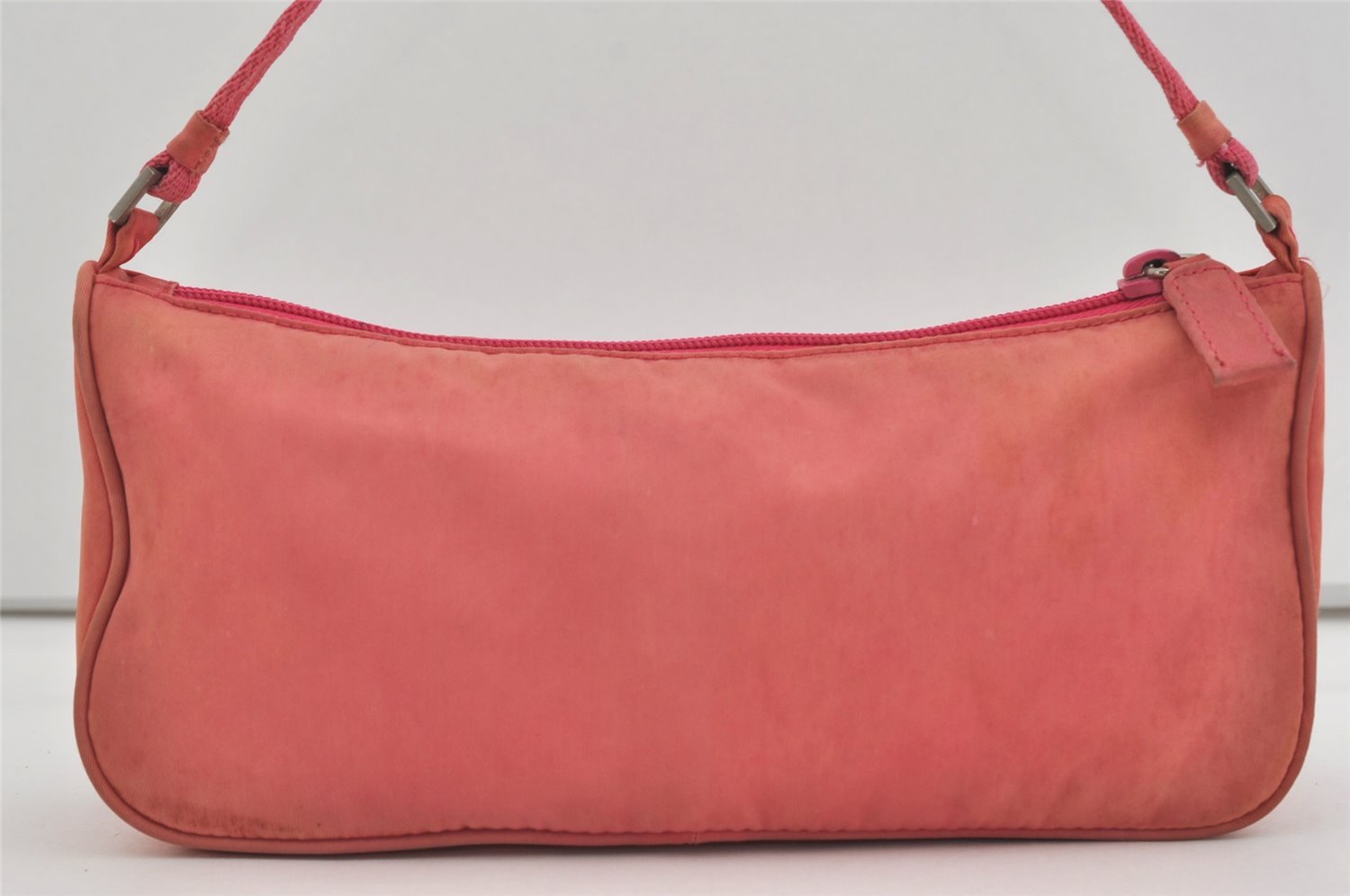 Authentic PRADA Vintage Nylon Tessuto Hand Bag Pouch Purse Pink 3578I