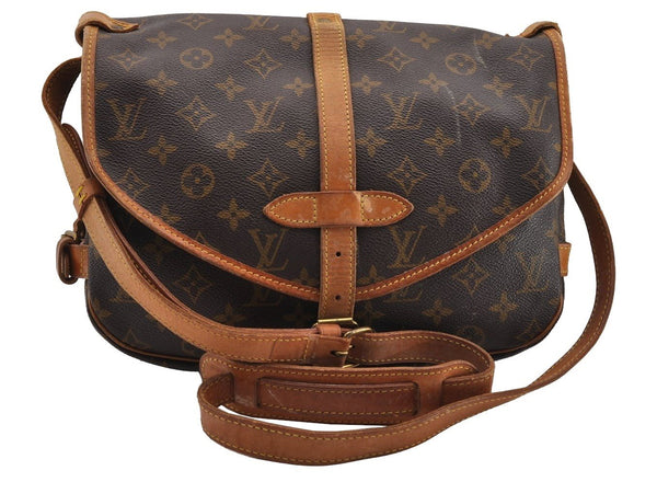 Authentic Louis Vuitton Monogram Saumur 30 Shoulder Cross Bag M42256 LV 3579I