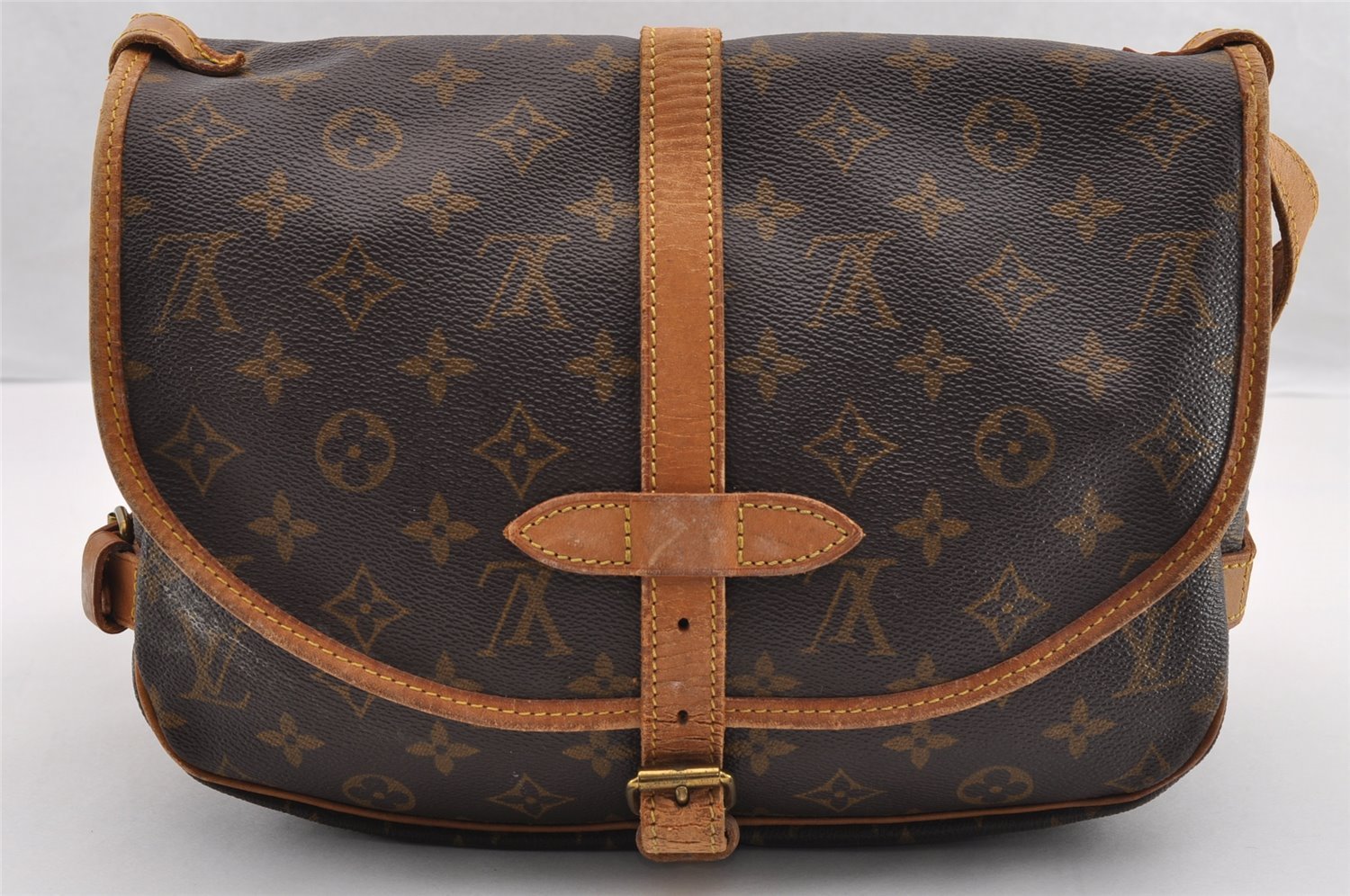 Authentic Louis Vuitton Monogram Saumur 30 Shoulder Cross Bag M42256 LV 3579I