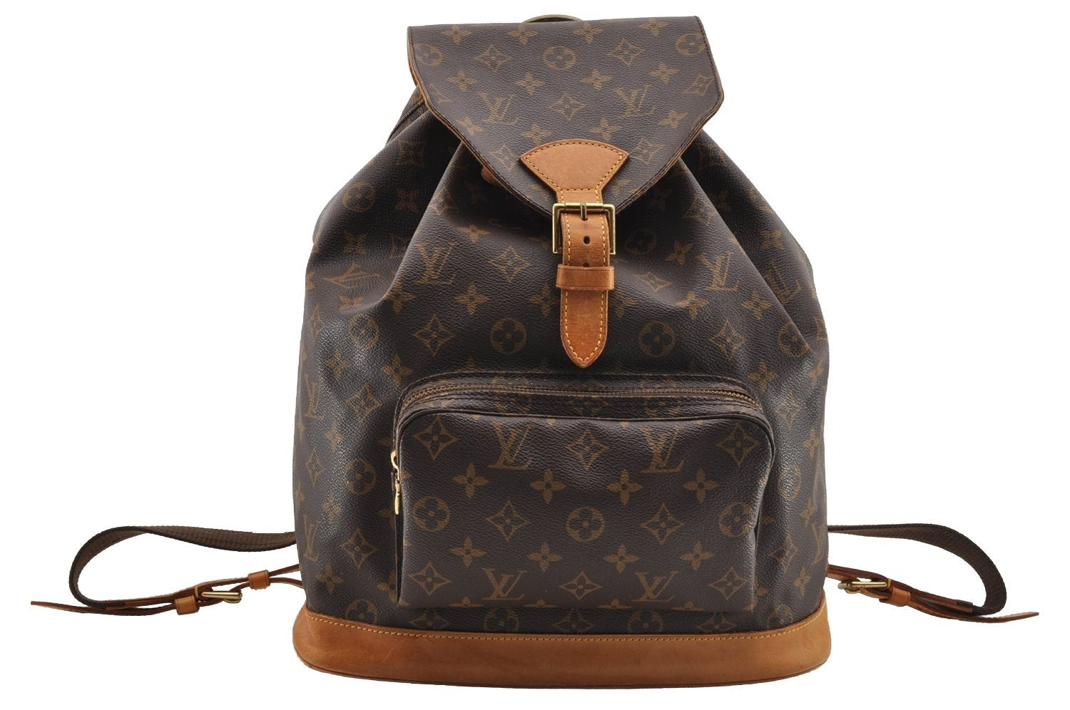 Authentic Louis Vuitton Monogram Montsouris GM Backpack M51135 LV 3580I