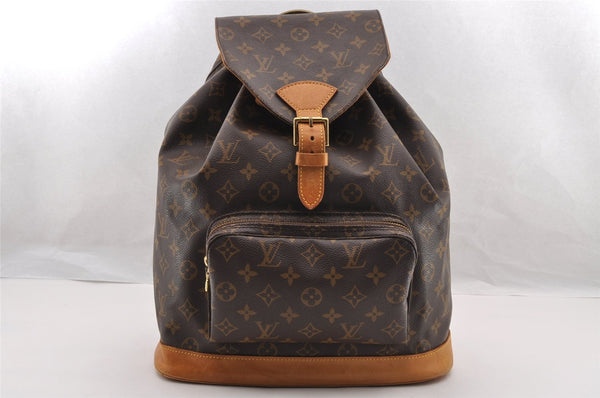 Authentic Louis Vuitton Monogram Montsouris GM Backpack M51135 LV 3580I