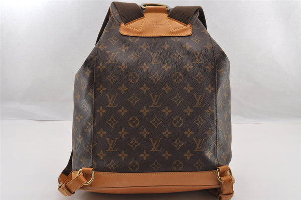Authentic Louis Vuitton Monogram Montsouris GM Backpack M51135 LV 3580I