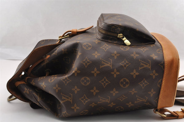 Authentic Louis Vuitton Monogram Montsouris GM Backpack M51135 LV 3580I