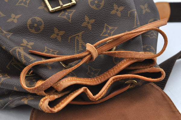 Authentic Louis Vuitton Monogram Montsouris GM Backpack M51135 LV 3580I