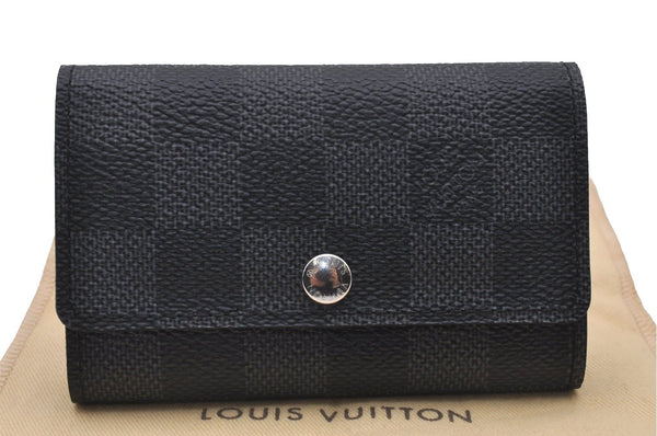 Authentic Louis Vuitton Damier Graphite Multicles 6 Key Case M62662 LV 3585I