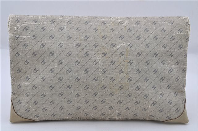 Authentic GUCCI Centennial Line Clutch Bag GG PVC Leather Ivory 3586C