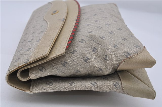 Authentic GUCCI Centennial Line Clutch Bag GG PVC Leather Ivory 3586C