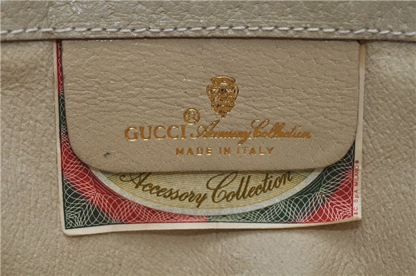 Authentic GUCCI Centennial Line Clutch Bag GG PVC Leather Ivory 3586C