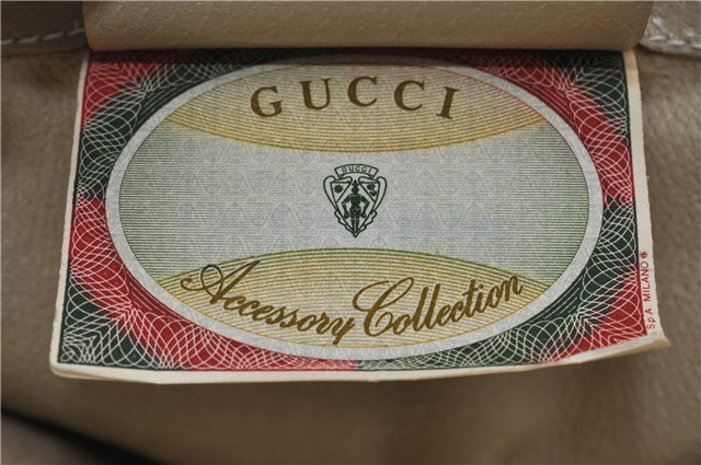 Authentic GUCCI Centennial Line Clutch Bag GG PVC Leather Ivory 3586C