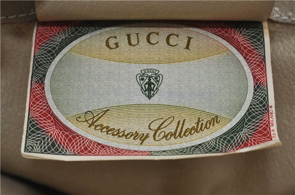 Authentic GUCCI Centennial Line Clutch Bag GG PVC Leather Ivory 3586C