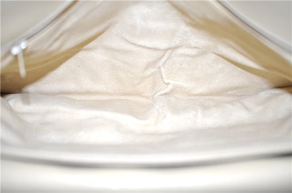 Authentic GUCCI Centennial Line Clutch Bag GG PVC Leather Ivory 3586C