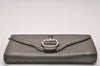 Authentic GUCCI Vintage Horsebit Long Wallet Purse Leather 240781 Gray 3586I