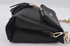 Authentic MIU MIU Leather Chain Tassel 2Way Shoulder Cross Body Bag Black 3587I