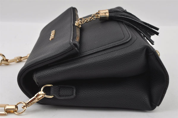 Authentic MIU MIU Leather Chain Tassel 2Way Shoulder Cross Body Bag Black 3587I