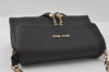 Authentic MIU MIU Leather Chain Tassel 2Way Shoulder Cross Body Bag Black 3587I