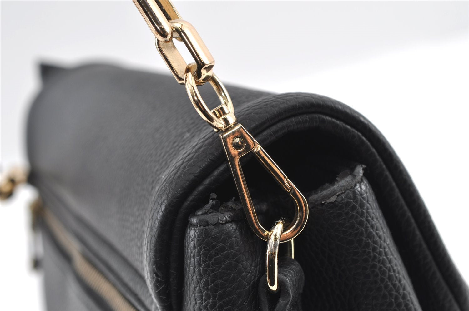 Authentic MIU MIU Leather Chain Tassel 2Way Shoulder Cross Body Bag Black 3587I
