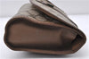 Authentic GUCCI Web Sherry Line Clutch Bag GG PVC Leather Brown 3588C