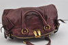 Authentic MIU MIU Vintage Leather 2Way Shoulder Hand Bag Bordeaux 3588I