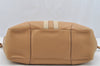 Authentic PRADA Vit Daino Lucer Leather Shoulder Tote Bag BR2937 Beige 3589I