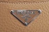 Authentic PRADA Vit Daino Lucer Leather Shoulder Tote Bag BR2937 Beige 3589I