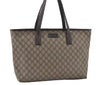 Authentic GUCCI Vintage Shoulder Tote Bag GG PVC Leather 211137 Brown 3590I