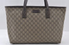 Authentic GUCCI Vintage Shoulder Tote Bag GG PVC Leather 211137 Brown 3590I