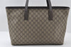 Authentic GUCCI Vintage Shoulder Tote Bag GG PVC Leather 211137 Brown 3590I