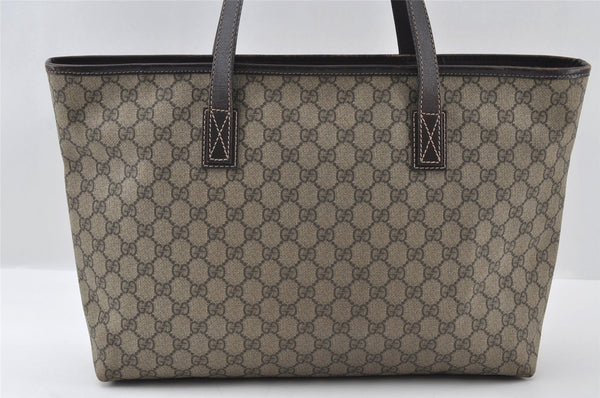 Authentic GUCCI Vintage Shoulder Tote Bag GG PVC Leather 211137 Brown 3590I