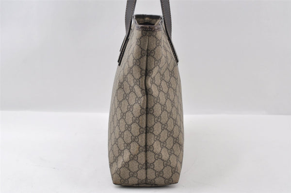 Authentic GUCCI Vintage Shoulder Tote Bag GG PVC Leather 211137 Brown 3590I