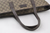 Authentic GUCCI Vintage Shoulder Tote Bag GG PVC Leather 211137 Brown 3590I