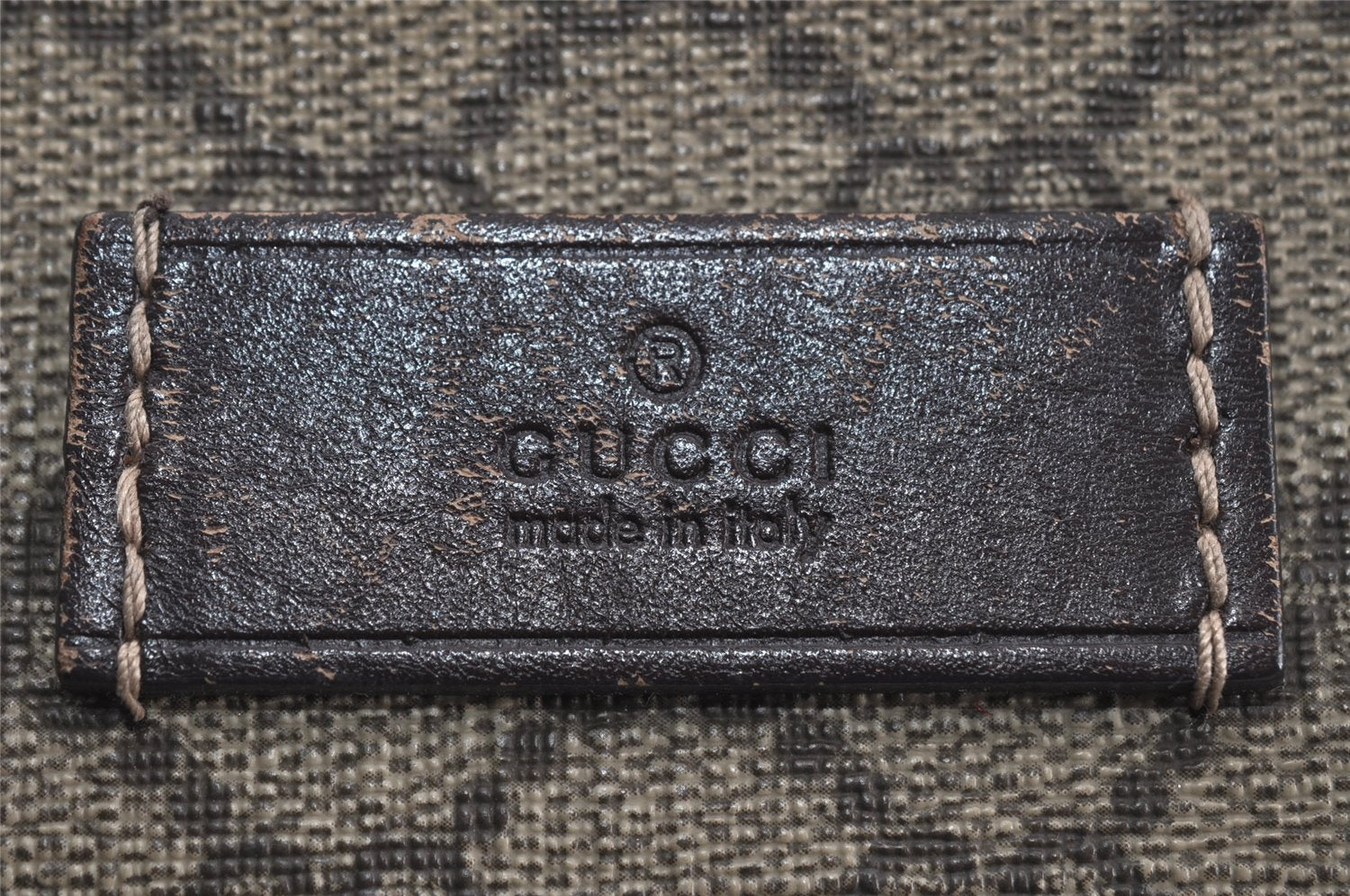 Authentic GUCCI Vintage Shoulder Tote Bag GG PVC Leather 211137 Brown 3590I