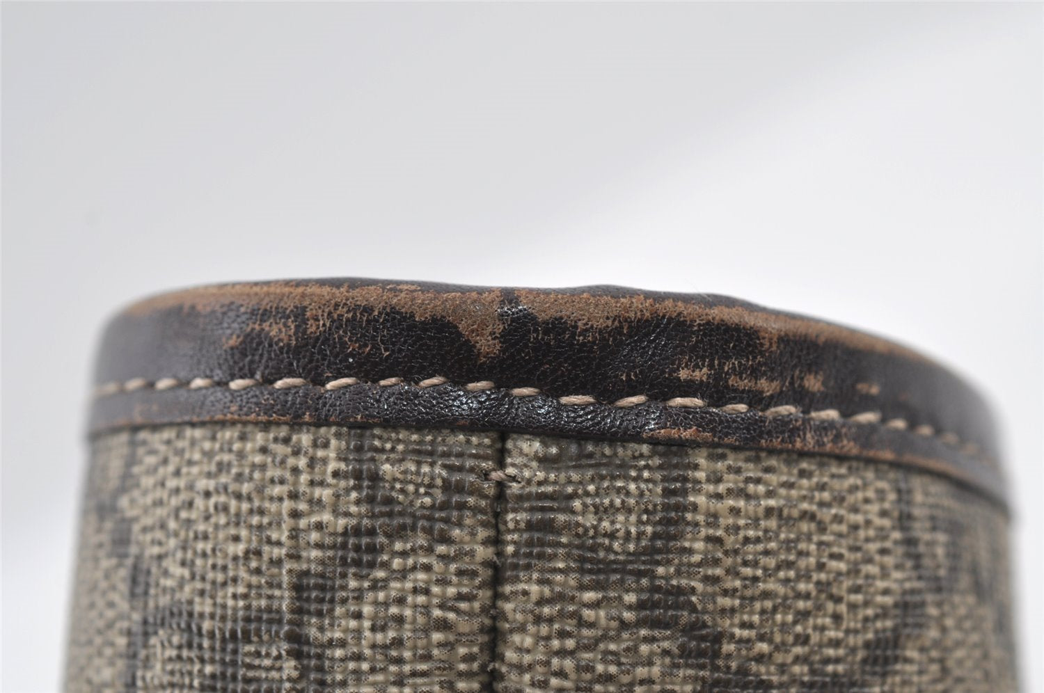 Authentic GUCCI Vintage Shoulder Tote Bag GG PVC Leather 211137 Brown 3590I