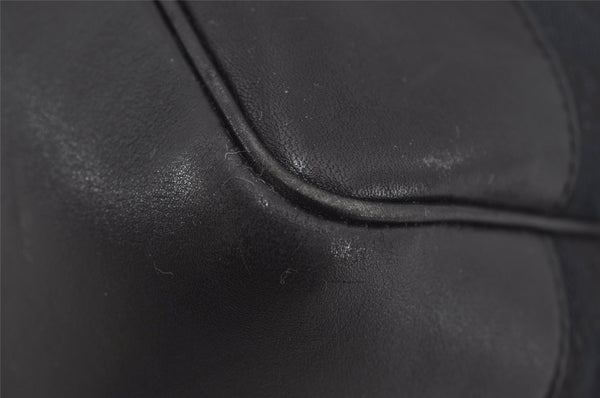 Authentic GUCCI Vintage Shoulder Hand Bag GG Canvas Leather Black 3592I