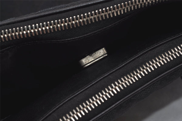 Authentic GUCCI Vintage Shoulder Hand Bag GG Canvas Leather Black 3592I