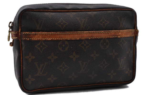 Authentic Louis Vuitton Monogram Compiegne 23 Clutch Hand Bag M51847 LV 3595C