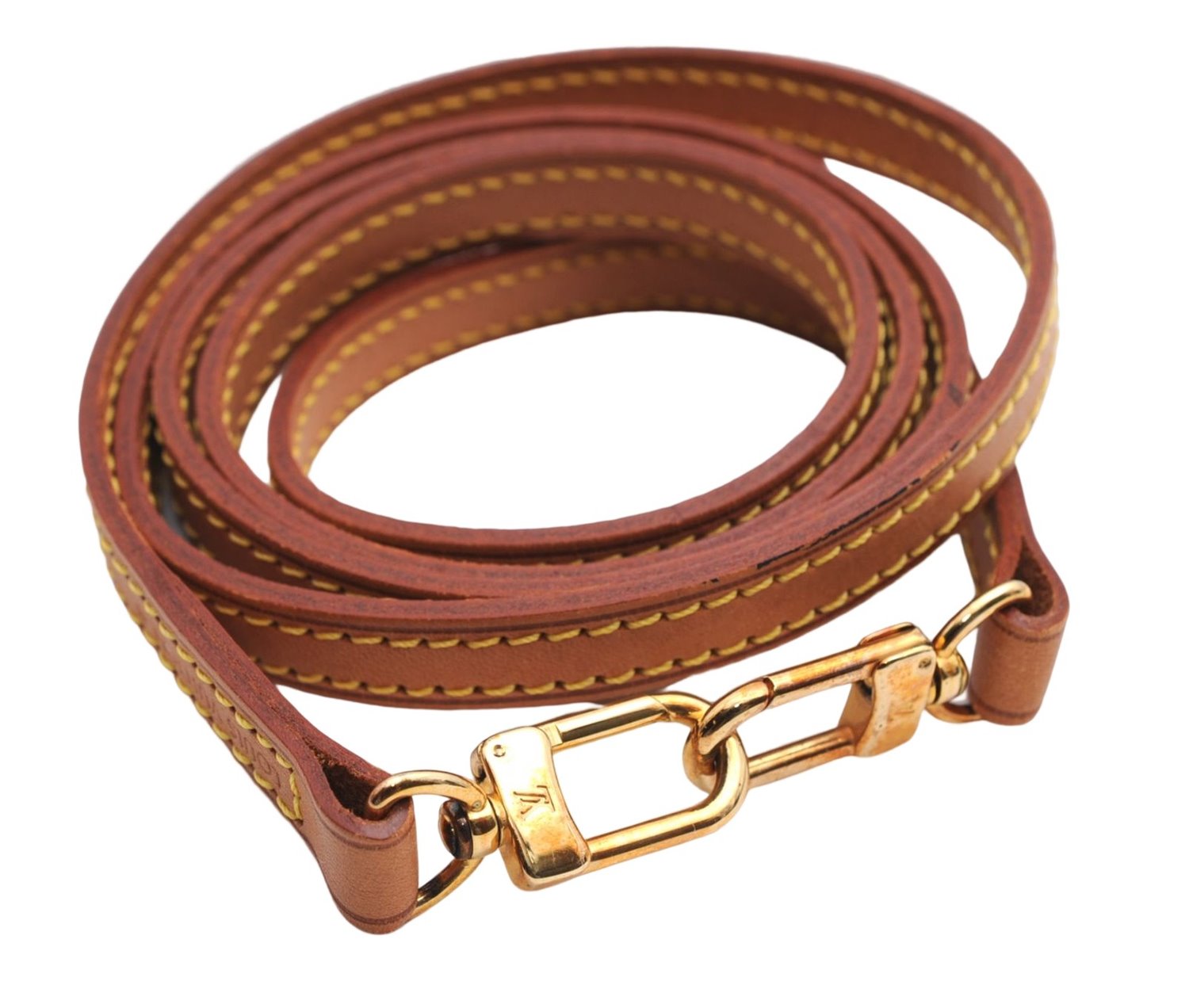 Authentic Louis Vuitton Leather Shoulder Strap Beige 46.9