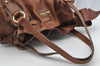 Authentic MIU MIU Vintage Leather Shoulder Tote Bag Brown 3596I