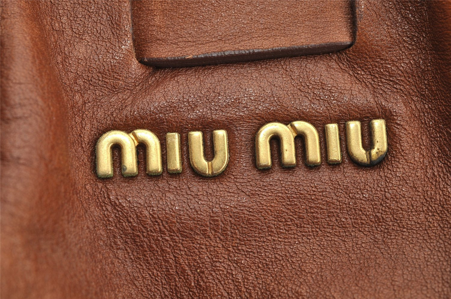 Authentic MIU MIU Vintage Leather Shoulder Tote Bag Brown 3596I