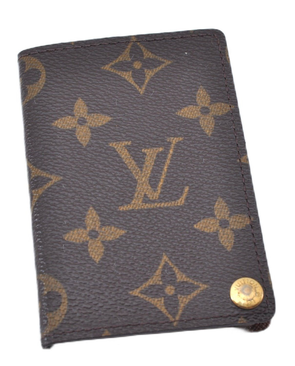 Auth Louis Vuitton Monogram Porte Cartes Credit Pression M60937 Card Case 3600F