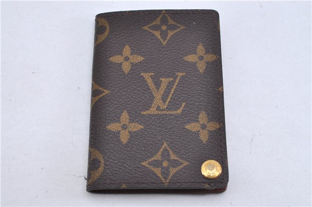 Auth Louis Vuitton Monogram Porte Cartes Credit Pression M60937 Card Case 3600F