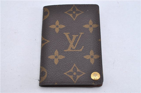 Auth Louis Vuitton Monogram Porte Cartes Credit Pression M60937 Card Case 3600F