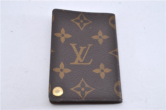 Auth Louis Vuitton Monogram Porte Cartes Credit Pression M60937 Card Case 3600F
